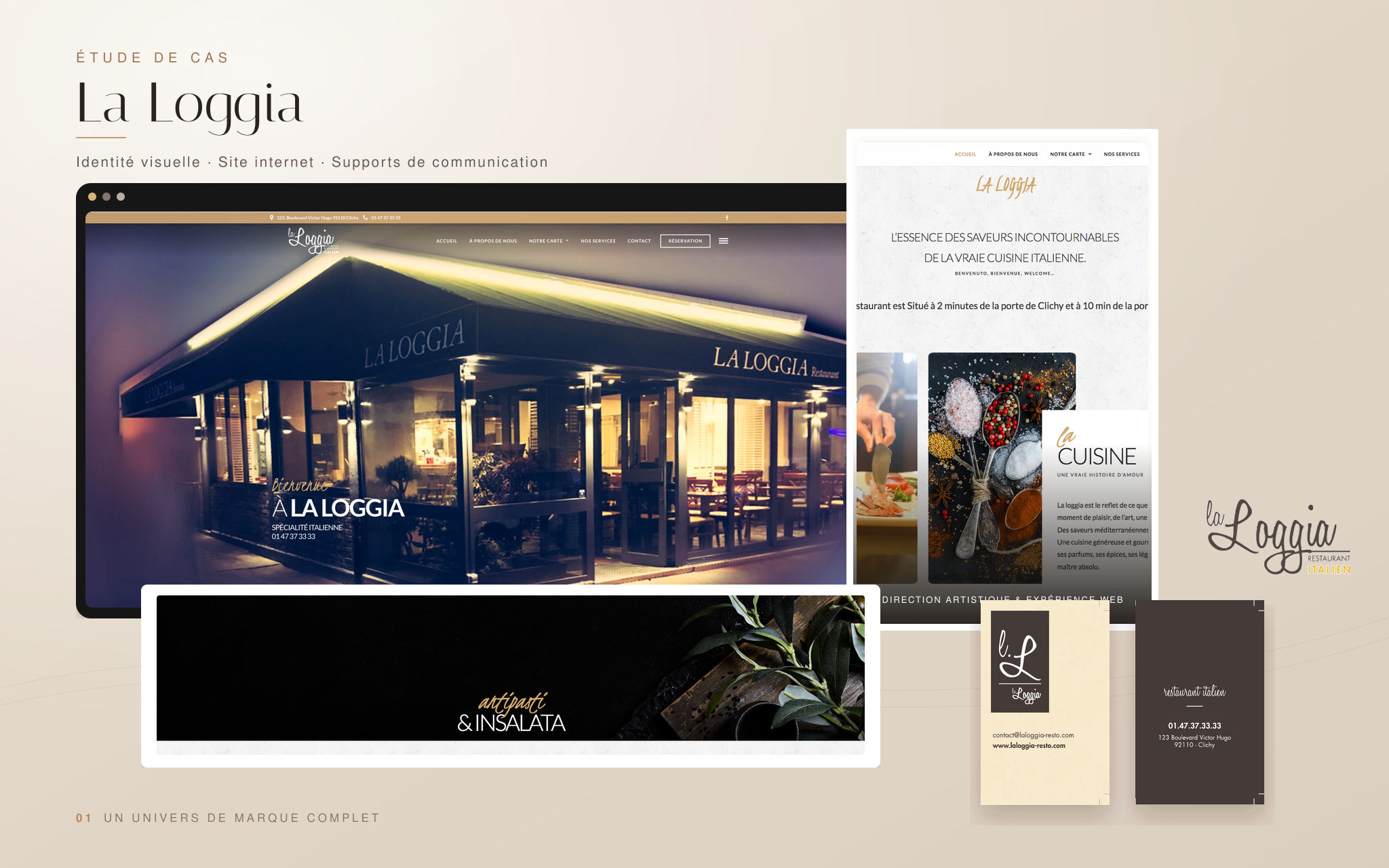 Identité visuelle, site internet et supports de communication La Loggia